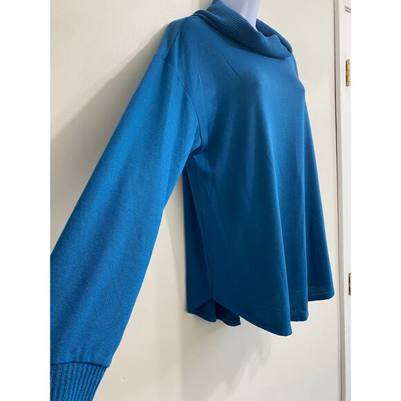 Woman's St John’s Bay Blue Long Sleeve Tunic Sweater- Size Large Staple Chic - Picture 5 of 9